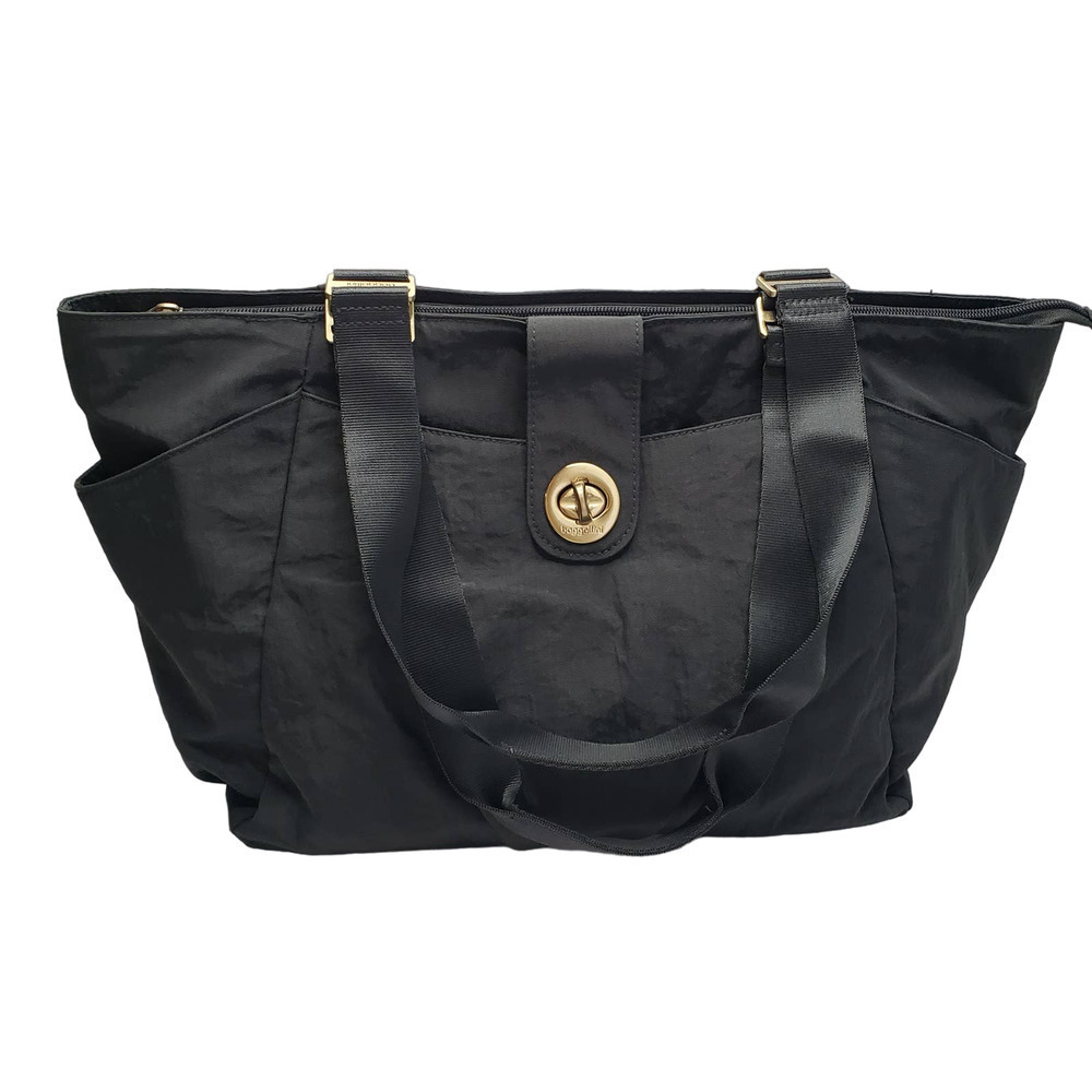 Baggallini Norway Laptop Tote Nylon Zip Top Purse Grey‎ Charcoal